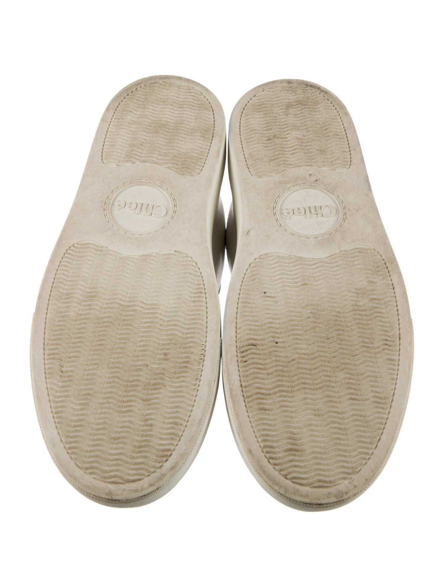 Chloé Leather Scalloped Accent Sneakers